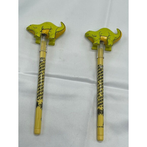 Vintage California Yellow Mechanical Pencil and  Dragon Pencil Topper lof of 2 - Picture 2 of 5